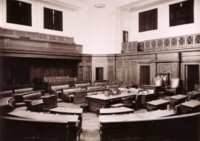 Parliament House, Senate Chamber. The President's chair is on the right.