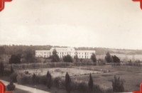 Early Canberra - 9 photos; West Block, Mt Mugga Mugga, Mt Ainslie from Parliament House,Balck Mtn from Parliament House, Man and car, Hotel Ainslie, Hotel Ainslie, 3 men on top of hill, Cotter Dam