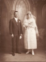 Bridal portrait of E. Flynn and his wife Maud (nee Edwards)