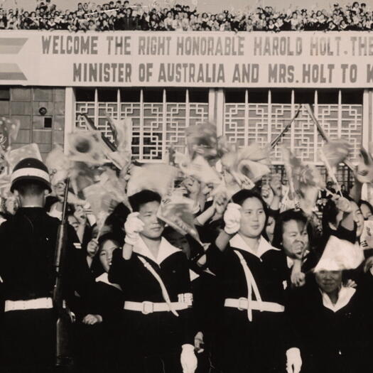 Welcome given to Prime Minister Harold Holt