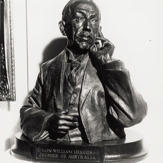 Metal sculpture of Rt Hon William M. Hughes