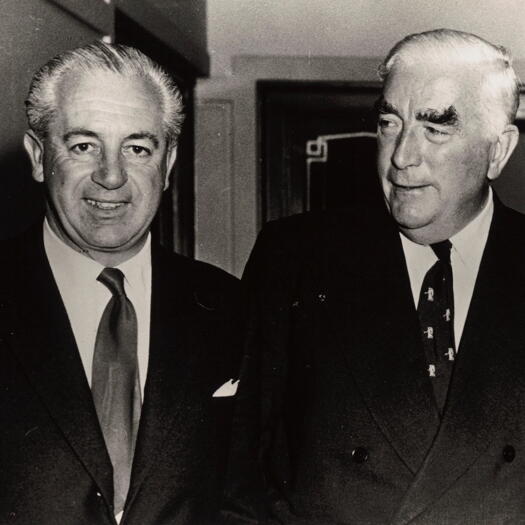 Prime Minister Robert Menzies with Harold Holt