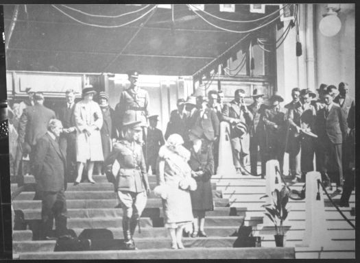Opening of Parliament House showing the Duke of York and the Duchess of York walking down the front steps