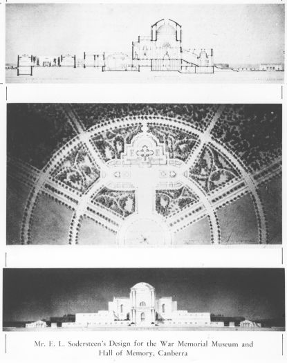 Emil Sodersten's and John Crust's design for the Australian War Memorial and Hall of Memory