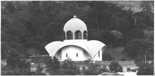 Church in Narrabundah with grafitti