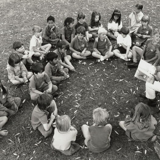 Cook Primary School students listen to Ali Garnett