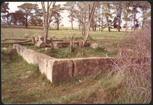 Ruins of Cranleigh Homestead, home of Lieutenant-General (James) Gordon Legge. The homestead was located on the present corner of Southern Cross & Kingsford Smith Drives, Latham, Belconnen, just off Real Place.