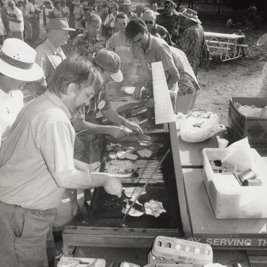 Hall - breakfast being cooked, Australia Day
