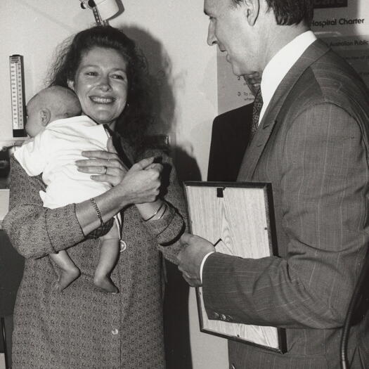 Prime Minister Paul Keating at the launch of Woden Valley Hospital Accident & Emergency Section.