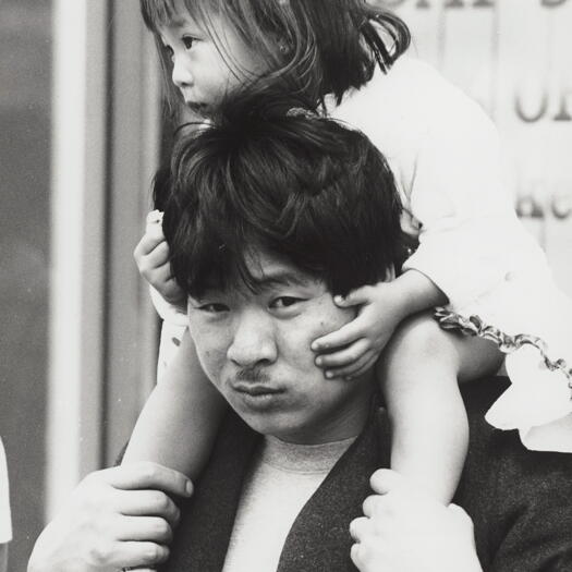 Chinese New Year celebrations at Woolley Street, Dickson. Oscar Lee of Palmerston with 2 year old daughter Amelia.