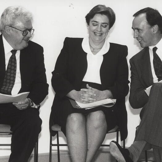 Sen. Graham Richardson, Rosemary Follett and Paul Keating at Woden Valley Hosp.