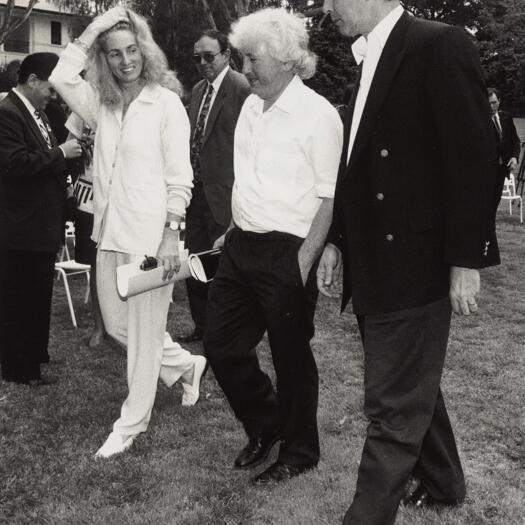 Annita Keating, Bill Kelty and Paul Keating at the Prime Minister's Lodge