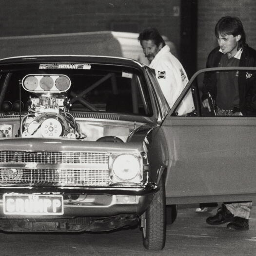 Summernats at Exhibition Park - blown V8 Holden being judged