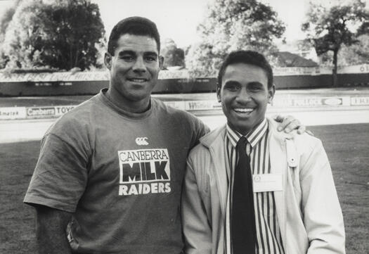 Rotary sponsored Aboriginal student playing for the Raiders