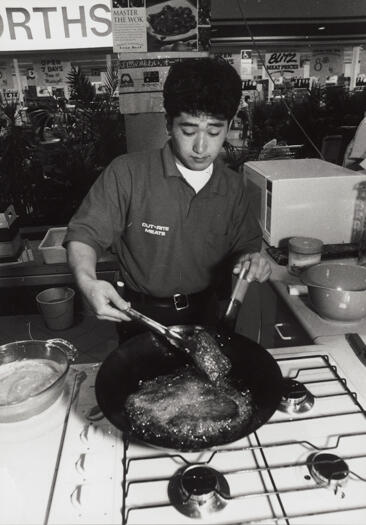 Japanese butcher demonstration