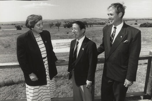 Rosemary Follett MLA and Nara Mayor, Okawa, and Blume
