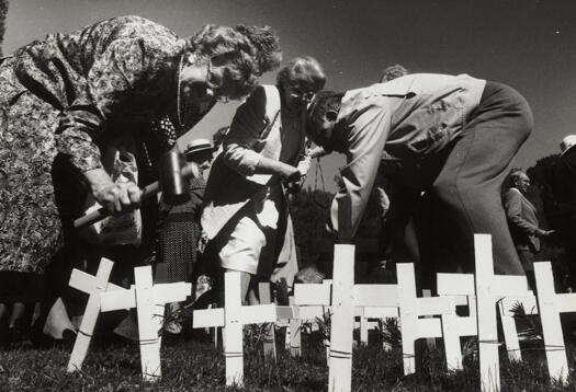 Cross laying ceremony at St John's, Reid