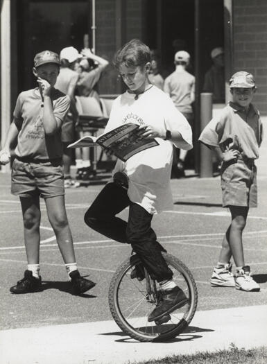 Paul O'Keefe, 14, from Canberra Youth Circus, on cover of White Pages