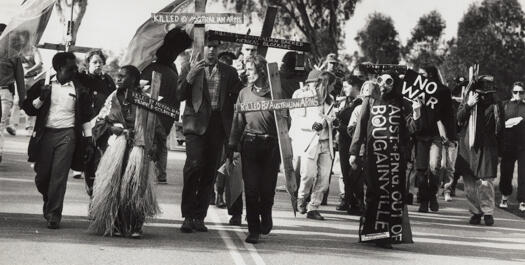 Protestors at Bougainville Conference