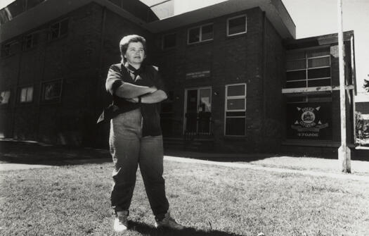 Bernadette Allan outside the Police Citizens Youth Club