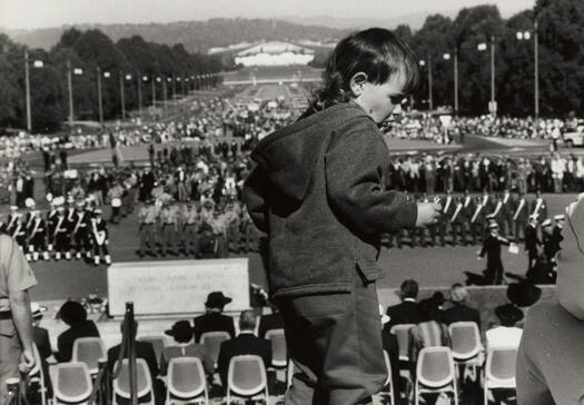 Christopher Johnston at the Anzac Day march.