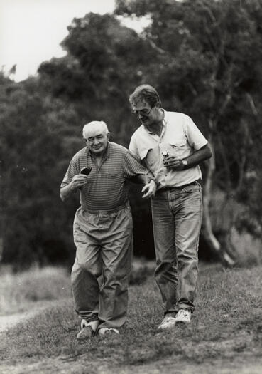 Red Cross volunteer, Merv Greer, at Morling Lodge Nursing Home, Red Hill