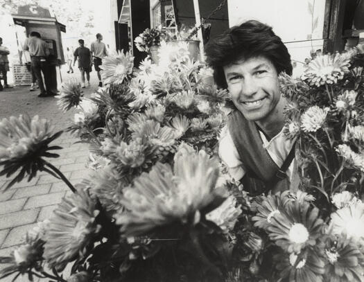 John Hunt at his stall, Canberra Centre