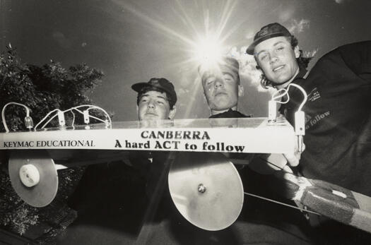 Solar powered car named 'Canberra' with 3 developers