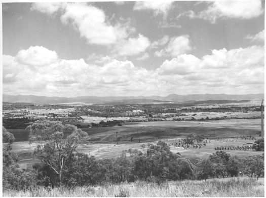 View from Mt Pleasant over Russell, the Australian-American Memorial to the Administrative Building and Parliament House