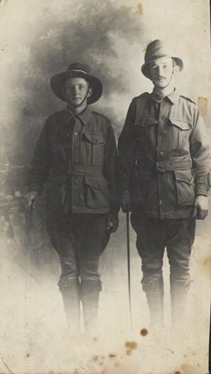 Two men in army uniform