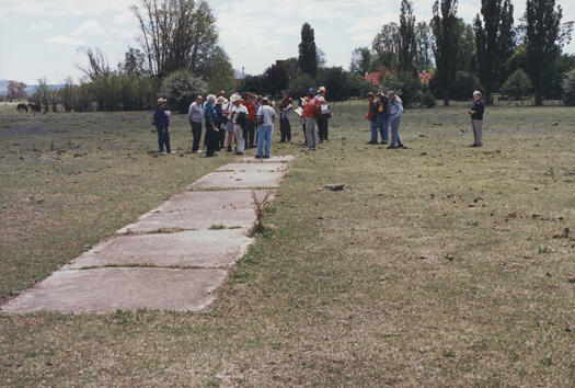 The concrete cricket pitch near Tuggeranong homestead in Richardson