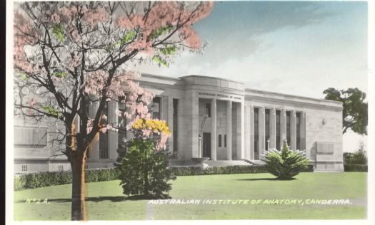 Front view of the Australian Institute of Anatomy in McCoy Circuit, Acton