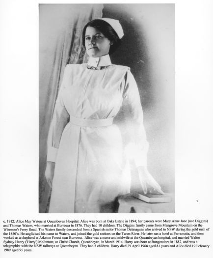 Photo of Alice May Waters in her nurses uniform. 