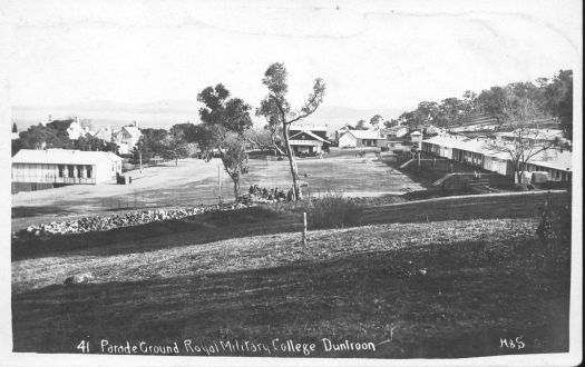 Looking down on the parade ground from where the Physics Building is now situated