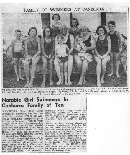 Family of swimmers