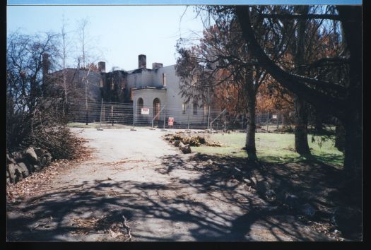 Shows Administration Block destroyed by bush fires