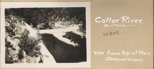 View from the top of the weir on the Cotter looking downstream