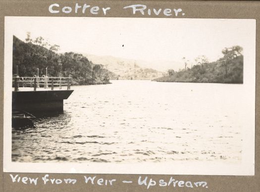 View from the weir looking upstream on the Cotter River