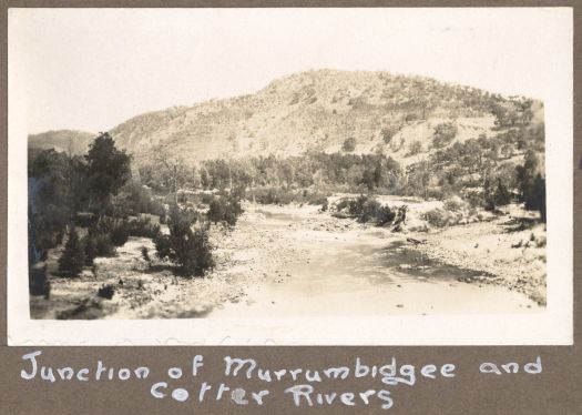 Looking down river to where the Cotter and Murrumbidgee rivers meet.