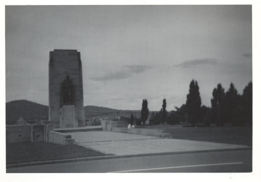 Statue of King George V being viewed by some tourist