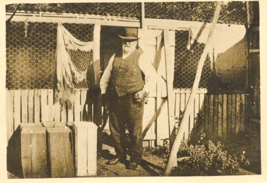 Mr Barnett standing in front of his home