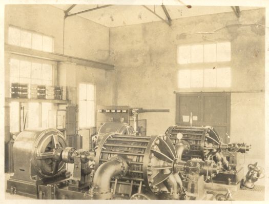 Inside the Cotter Pumping Station showing the generator