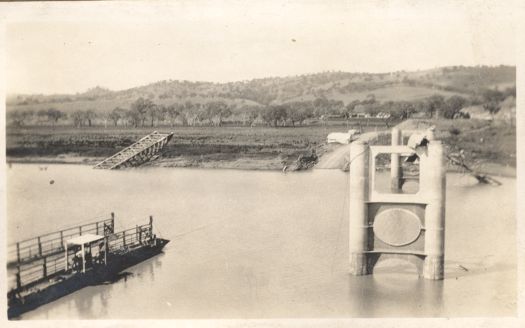 The Taemas Bridge over the Murrumbidgee River south of Yass, being raised 15 feet