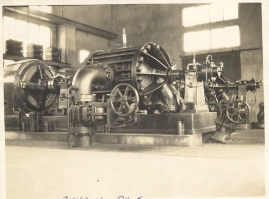 Photo shows the pump in the Cotter Pumping Station