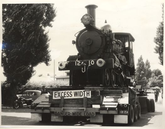 Railway engine 1210 being moved to the siding at the Canberra Railway Station.