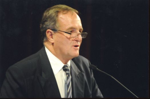 Minister for Home Affairs, Bob Debus, delivering the Canberra Day Oration at the National Library