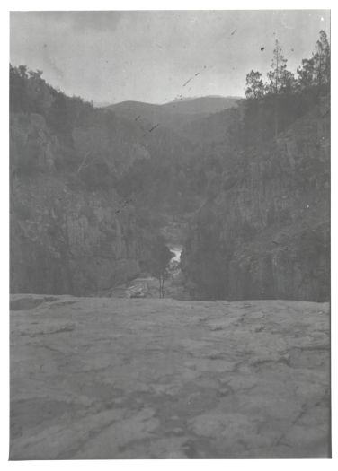 A distant view of Ginninderra Falls taken from the top of the gorge