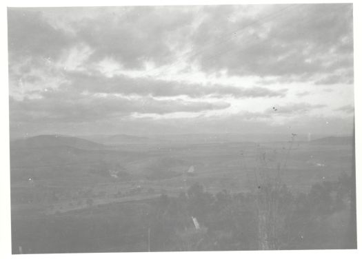 View from Mt Stromlo looking across the valley. Photo not very clear.