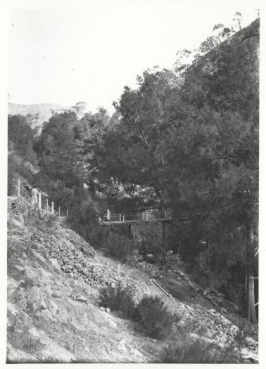 Footbridge over the Cotter River below the dam.