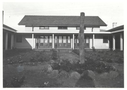 A front view of Gorman House and gardens